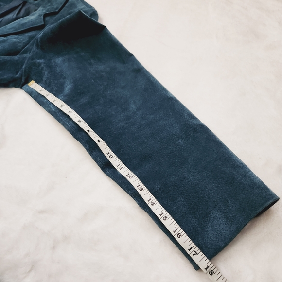 BAGATELLE TEAL SUEDE LEATHER JACKET GREAT CONDITION SIZE 16 - Picture 6 of 9